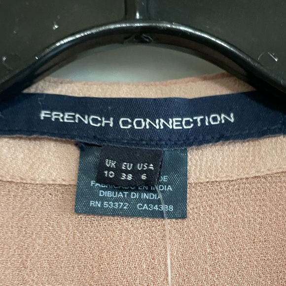 French Connection STUNNING Pink Dress w/ Deep Silver Sequined deep V neck, SZ 6 - Picture 10 of 16